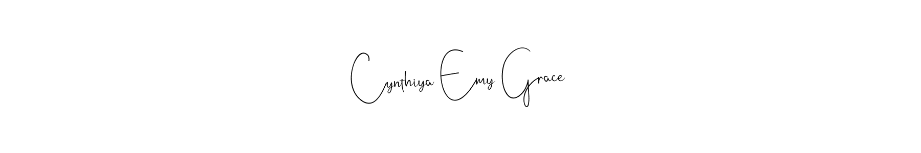 if you are searching for the best signature style for your name Cynthiya Emy Grace. so please give up your signature search. here we have designed multiple signature styles  using Andilay-7BmLP. Cynthiya Emy Grace signature style 4 images and pictures png