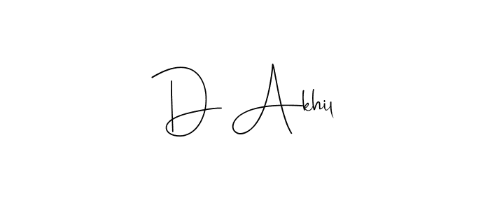 Make a beautiful signature design for name D Akhil. With this signature (Andilay-7BmLP) style, you can create a handwritten signature for free. D Akhil signature style 4 images and pictures png