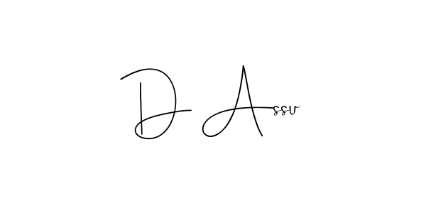 How to make D Assu signature? Andilay-7BmLP is a professional autograph style. Create handwritten signature for D Assu name. D Assu signature style 4 images and pictures png