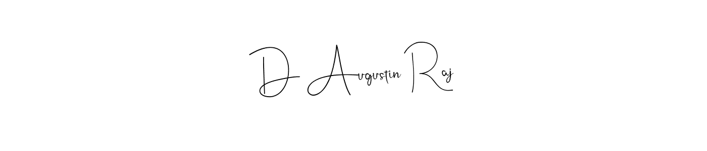 Andilay-7BmLP is a professional signature style that is perfect for those who want to add a touch of class to their signature. It is also a great choice for those who want to make their signature more unique. Get D Augustin Raj name to fancy signature for free. D Augustin Raj signature style 4 images and pictures png