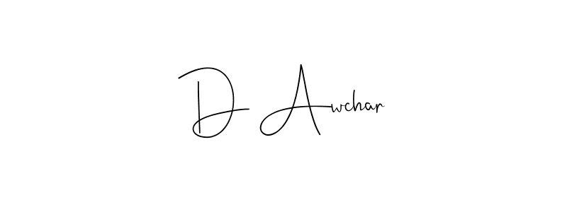 Here are the top 10 professional signature styles for the name D Awchar. These are the best autograph styles you can use for your name. D Awchar signature style 4 images and pictures png