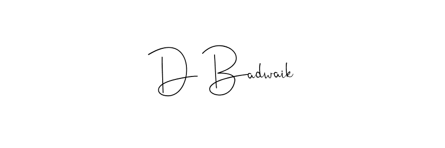 D Badwaik stylish signature style. Best Handwritten Sign (Andilay-7BmLP) for my name. Handwritten Signature Collection Ideas for my name D Badwaik. D Badwaik signature style 4 images and pictures png