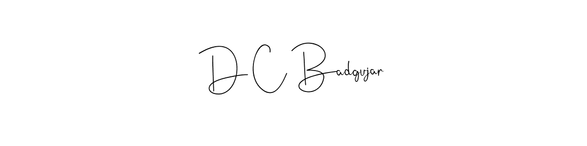 if you are searching for the best signature style for your name D C Badgujar. so please give up your signature search. here we have designed multiple signature styles  using Andilay-7BmLP. D C Badgujar signature style 4 images and pictures png