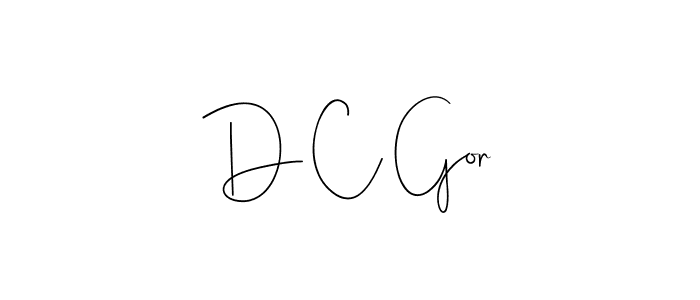 Make a beautiful signature design for name D C Gor. With this signature (Andilay-7BmLP) style, you can create a handwritten signature for free. D C Gor signature style 4 images and pictures png