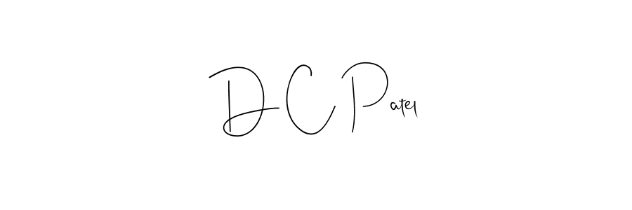 How to make D C Patel name signature. Use Andilay-7BmLP style for creating short signs online. This is the latest handwritten sign. D C Patel signature style 4 images and pictures png