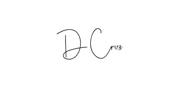 You should practise on your own different ways (Andilay-7BmLP) to write your name (D Cruz) in signature. don't let someone else do it for you. D Cruz signature style 4 images and pictures png