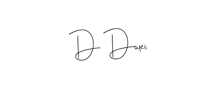 How to make D Dalei signature? Andilay-7BmLP is a professional autograph style. Create handwritten signature for D Dalei name. D Dalei signature style 4 images and pictures png