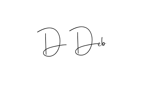 How to make D Deb signature? Andilay-7BmLP is a professional autograph style. Create handwritten signature for D Deb name. D Deb signature style 4 images and pictures png