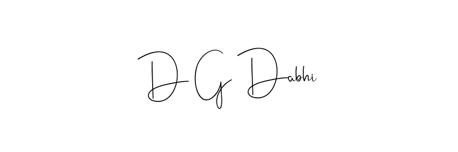 Use a signature maker to create a handwritten signature online. With this signature software, you can design (Andilay-7BmLP) your own signature for name D G Dabhi. D G Dabhi signature style 4 images and pictures png