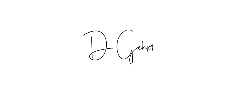 Make a beautiful signature design for name D Gehlot. With this signature (Andilay-7BmLP) style, you can create a handwritten signature for free. D Gehlot signature style 4 images and pictures png