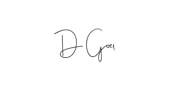 Use a signature maker to create a handwritten signature online. With this signature software, you can design (Andilay-7BmLP) your own signature for name D Goel. D Goel signature style 4 images and pictures png