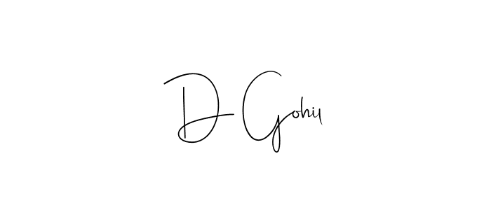 Design your own signature with our free online signature maker. With this signature software, you can create a handwritten (Andilay-7BmLP) signature for name D Gohil. D Gohil signature style 4 images and pictures png
