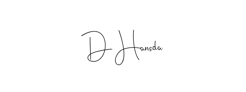 Also You can easily find your signature by using the search form. We will create D Hansda name handwritten signature images for you free of cost using Andilay-7BmLP sign style. D Hansda signature style 4 images and pictures png