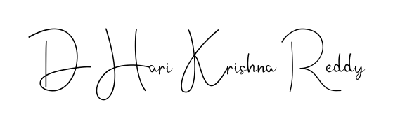 Create a personalized artistic stamp with D Hari Krishna Reddy in Andilay-7BmLP font. Perfect for visual artists, designers, and influencers. D Hari Krishna Reddy signature style 4 images and pictures png