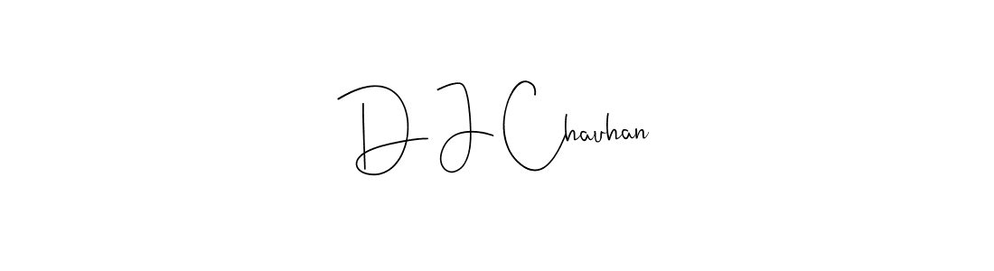 How to make D J Chauhan name signature. Use Andilay-7BmLP style for creating short signs online. This is the latest handwritten sign. D J Chauhan signature style 4 images and pictures png