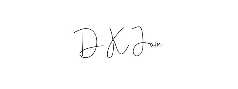 How to make D K Jain signature? Andilay-7BmLP is a professional autograph style. Create handwritten signature for D K Jain name. D K Jain signature style 4 images and pictures png