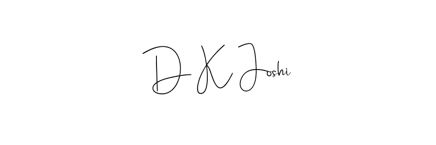 How to make D K Joshi signature? Andilay-7BmLP is a professional autograph style. Create handwritten signature for D K Joshi name. D K Joshi signature style 4 images and pictures png
