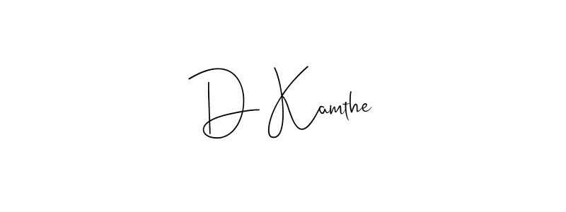 Make a short D Kamthe signature style. Manage your documents anywhere anytime using Andilay-7BmLP. Create and add eSignatures, submit forms, share and send files easily. D Kamthe signature style 4 images and pictures png