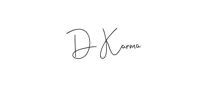 Design your own signature with our free online signature maker. With this signature software, you can create a handwritten (Andilay-7BmLP) signature for name D Karma. D Karma signature style 4 images and pictures png