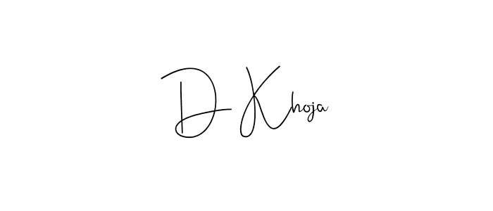 You can use this online signature creator to create a handwritten signature for the name D Khoja. This is the best online autograph maker. D Khoja signature style 4 images and pictures png