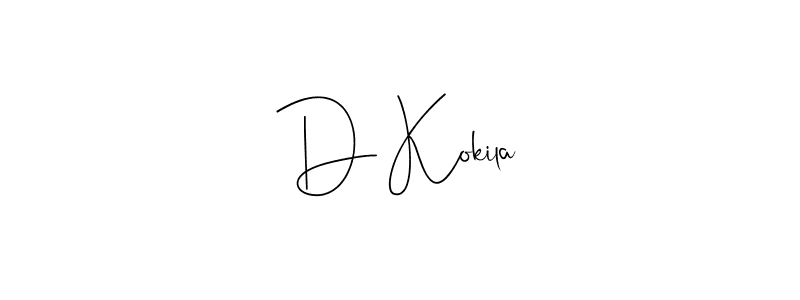 How to make D Kokila signature? Andilay-7BmLP is a professional autograph style. Create handwritten signature for D Kokila name. D Kokila signature style 4 images and pictures png