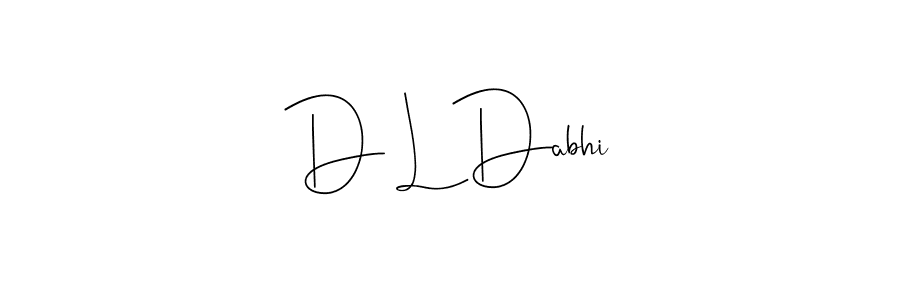 How to make D L Dabhi name signature. Use Andilay-7BmLP style for creating short signs online. This is the latest handwritten sign. D L Dabhi signature style 4 images and pictures png