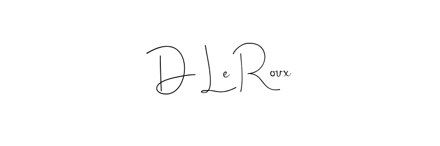 How to make D Le Roux signature? Andilay-7BmLP is a professional autograph style. Create handwritten signature for D Le Roux name. D Le Roux signature style 4 images and pictures png