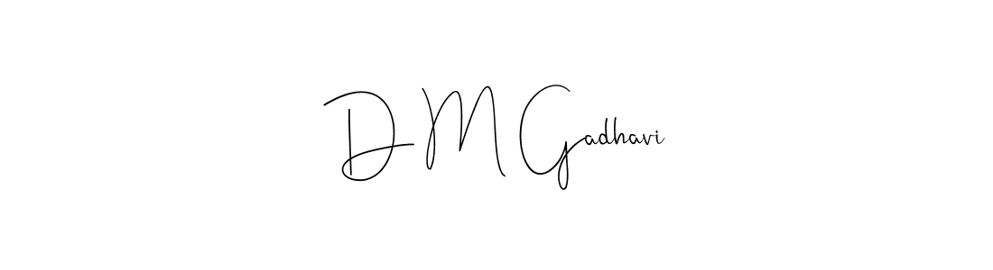 Andilay-7BmLP is a professional signature style that is perfect for those who want to add a touch of class to their signature. It is also a great choice for those who want to make their signature more unique. Get D M Gadhavi name to fancy signature for free. D M Gadhavi signature style 4 images and pictures png