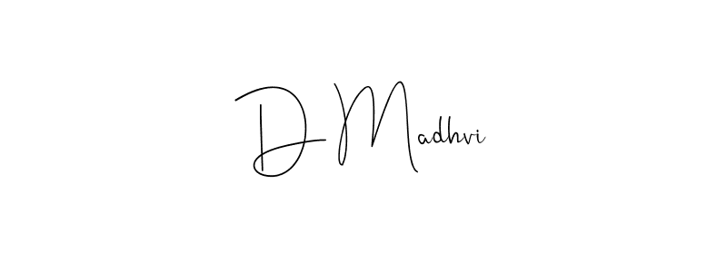 Also we have D Madhvi name is the best signature style. Create professional handwritten signature collection using Andilay-7BmLP autograph style. D Madhvi signature style 4 images and pictures png