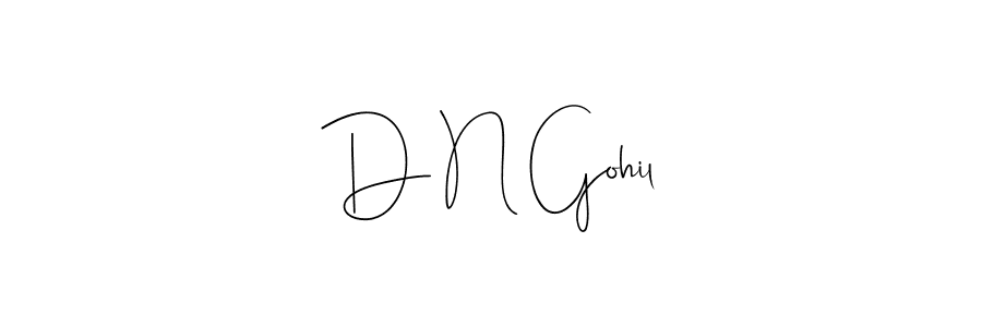Also we have D N Gohil name is the best signature style. Create professional handwritten signature collection using Andilay-7BmLP autograph style. D N Gohil signature style 4 images and pictures png
