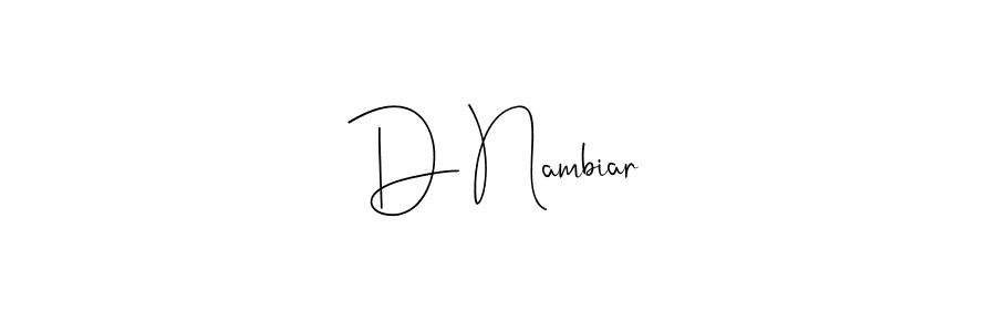 if you are searching for the best signature style for your name D Nambiar. so please give up your signature search. here we have designed multiple signature styles  using Andilay-7BmLP. D Nambiar signature style 4 images and pictures png