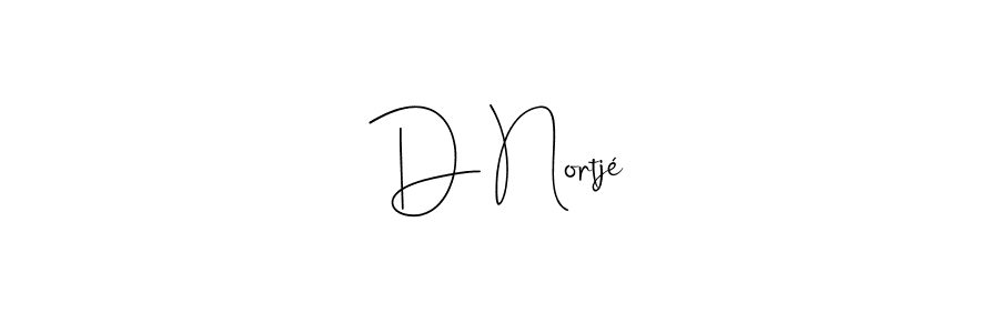 Also You can easily find your signature by using the search form. We will create D Nortjé name handwritten signature images for you free of cost using Andilay-7BmLP sign style. D Nortjé signature style 4 images and pictures png
