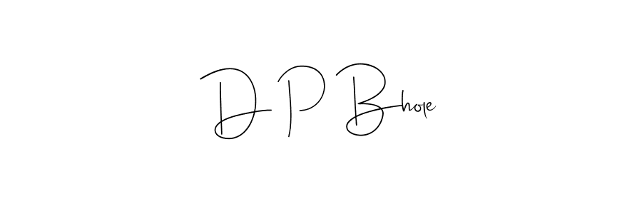 The best way (Andilay-7BmLP) to make a short signature is to pick only two or three words in your name. The name D P Bhole include a total of six letters. For converting this name. D P Bhole signature style 4 images and pictures png