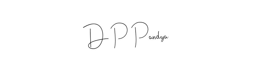 if you are searching for the best signature style for your name D P Pandya. so please give up your signature search. here we have designed multiple signature styles  using Andilay-7BmLP. D P Pandya signature style 4 images and pictures png