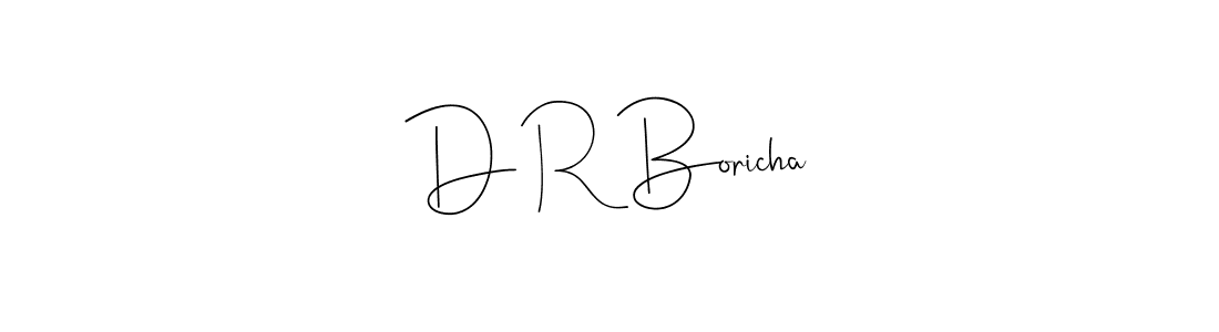 Andilay-7BmLP is a professional signature style that is perfect for those who want to add a touch of class to their signature. It is also a great choice for those who want to make their signature more unique. Get D R Boricha name to fancy signature for free. D R Boricha signature style 4 images and pictures png