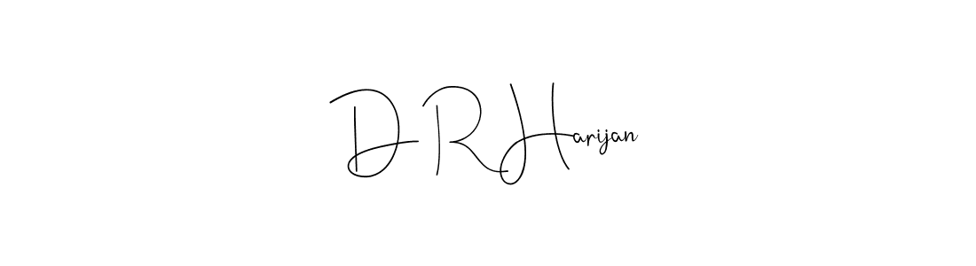 The best way (Andilay-7BmLP) to make a short signature is to pick only two or three words in your name. The name D R Harijan include a total of six letters. For converting this name. D R Harijan signature style 4 images and pictures png