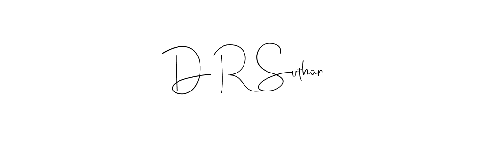 Use a signature maker to create a handwritten signature online. With this signature software, you can design (Andilay-7BmLP) your own signature for name D R Suthar. D R Suthar signature style 4 images and pictures png