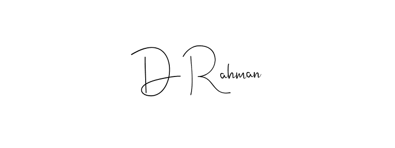 The best way (Andilay-7BmLP) to make a short signature is to pick only two or three words in your name. The name D Rahman include a total of six letters. For converting this name. D Rahman signature style 4 images and pictures png