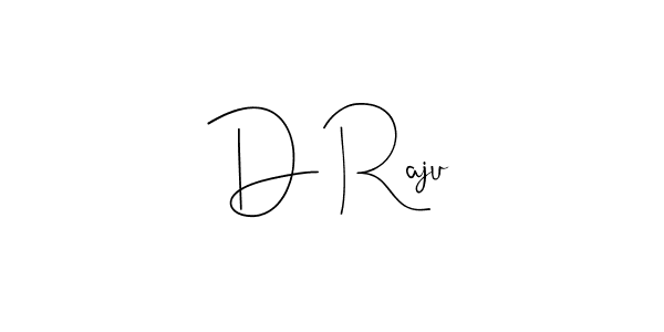 How to make D Raju name signature. Use Andilay-7BmLP style for creating short signs online. This is the latest handwritten sign. D Raju signature style 4 images and pictures png