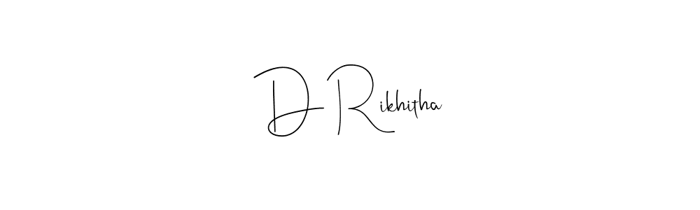 You can use this online signature creator to create a handwritten signature for the name D Rikhitha. This is the best online autograph maker. D Rikhitha signature style 4 images and pictures png