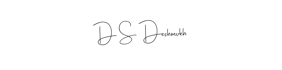 How to make D S Deshmukh name signature. Use Andilay-7BmLP style for creating short signs online. This is the latest handwritten sign. D S Deshmukh signature style 4 images and pictures png