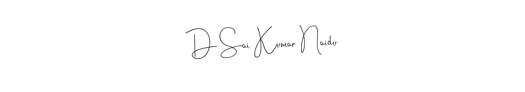 Use a signature maker to create a handwritten signature online. With this signature software, you can design (Andilay-7BmLP) your own signature for name D Sai Kumar Naidu. D Sai Kumar Naidu signature style 4 images and pictures png