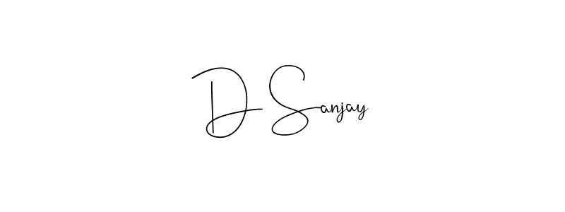 How to make D Sanjay name signature. Use Andilay-7BmLP style for creating short signs online. This is the latest handwritten sign. D Sanjay signature style 4 images and pictures png