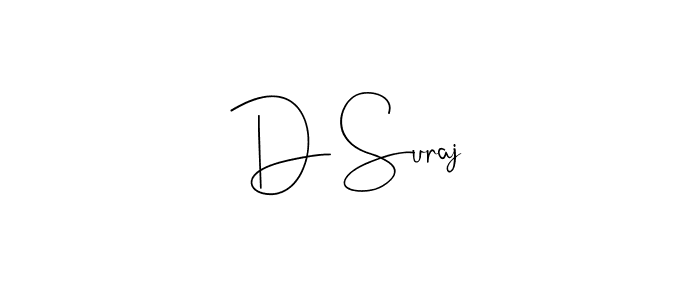 Use a signature maker to create a handwritten signature online. With this signature software, you can design (Andilay-7BmLP) your own signature for name D Suraj. D Suraj signature style 4 images and pictures png