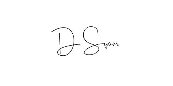 Also we have D Syam name is the best signature style. Create professional handwritten signature collection using Andilay-7BmLP autograph style. D Syam signature style 4 images and pictures png