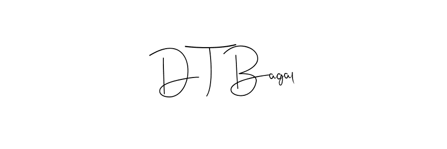 The best way (Andilay-7BmLP) to make a short signature is to pick only two or three words in your name. The name D T Bagal include a total of six letters. For converting this name. D T Bagal signature style 4 images and pictures png