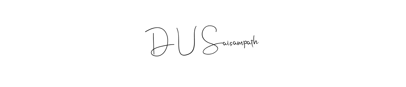 Use a signature maker to create a handwritten signature online. With this signature software, you can design (Andilay-7BmLP) your own signature for name D U Saisampath. D U Saisampath signature style 4 images and pictures png