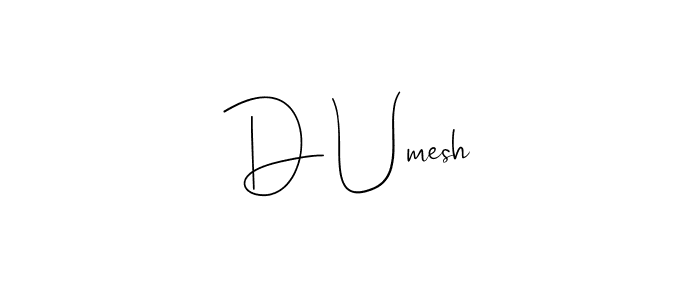 Make a beautiful signature design for name D Umesh. Use this online signature maker to create a handwritten signature for free. D Umesh signature style 4 images and pictures png
