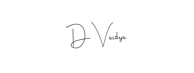 How to make D Vaidya signature? Andilay-7BmLP is a professional autograph style. Create handwritten signature for D Vaidya name. D Vaidya signature style 4 images and pictures png