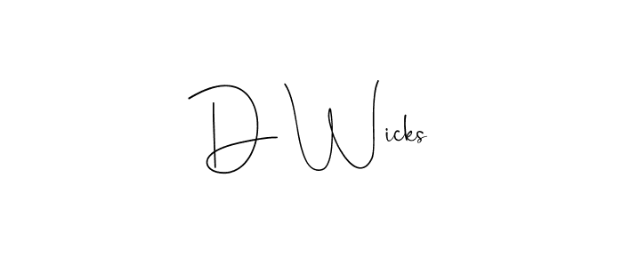 How to make D Wicks name signature. Use Andilay-7BmLP style for creating short signs online. This is the latest handwritten sign. D Wicks signature style 4 images and pictures png